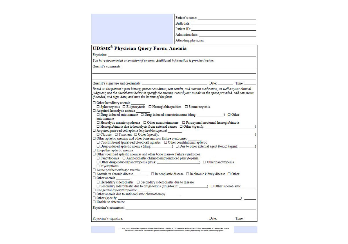 UDSMR® Physician Query Forms, Version 3